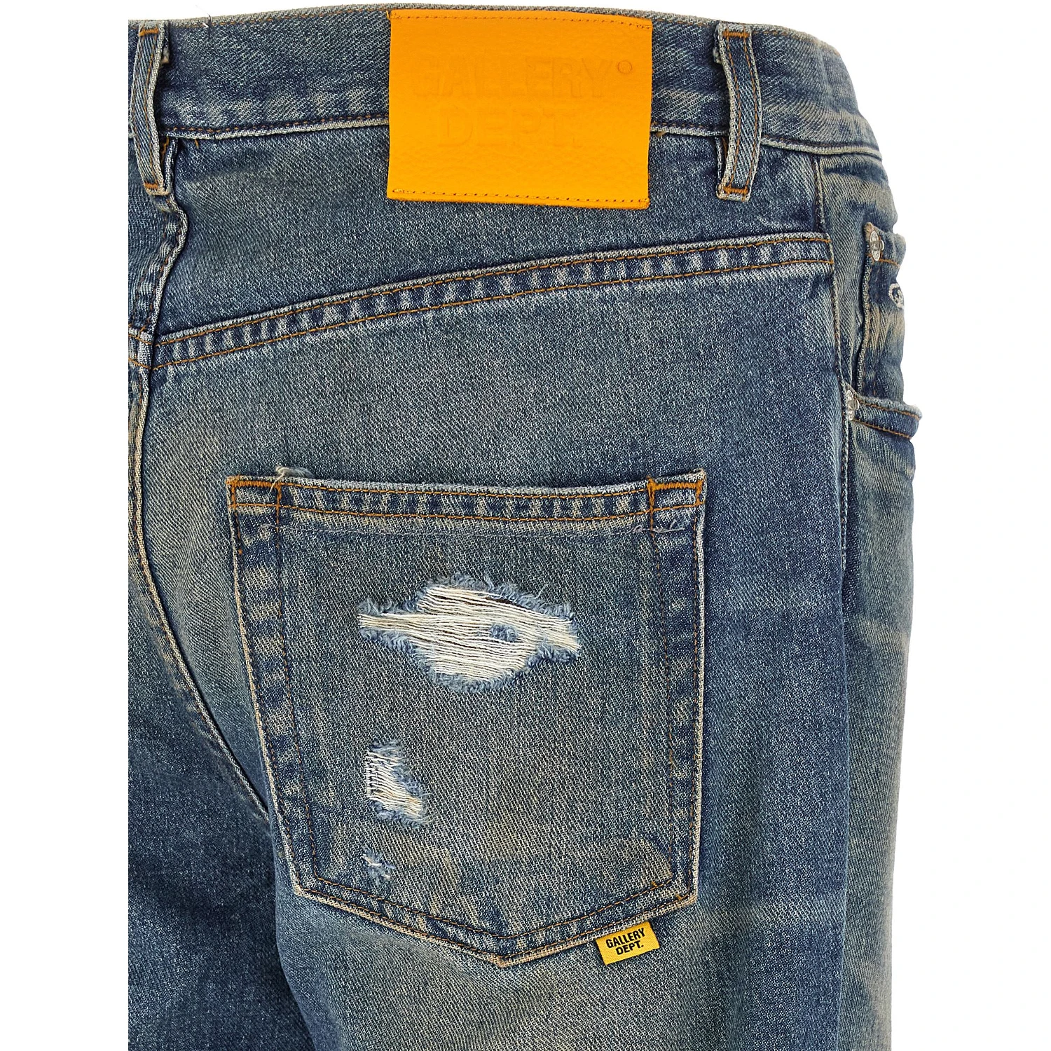 Blue Cotton Flared Jeans