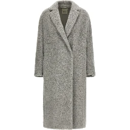 Gray Alpaca Leather Coat