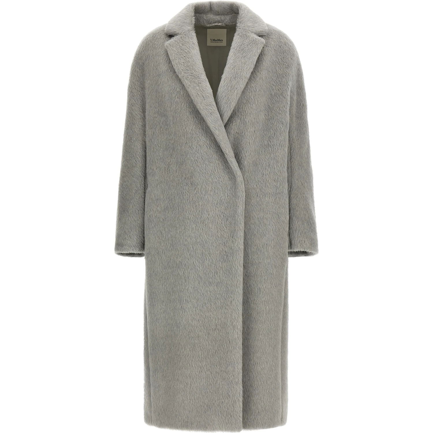 Gray Alpaca Leather Coat