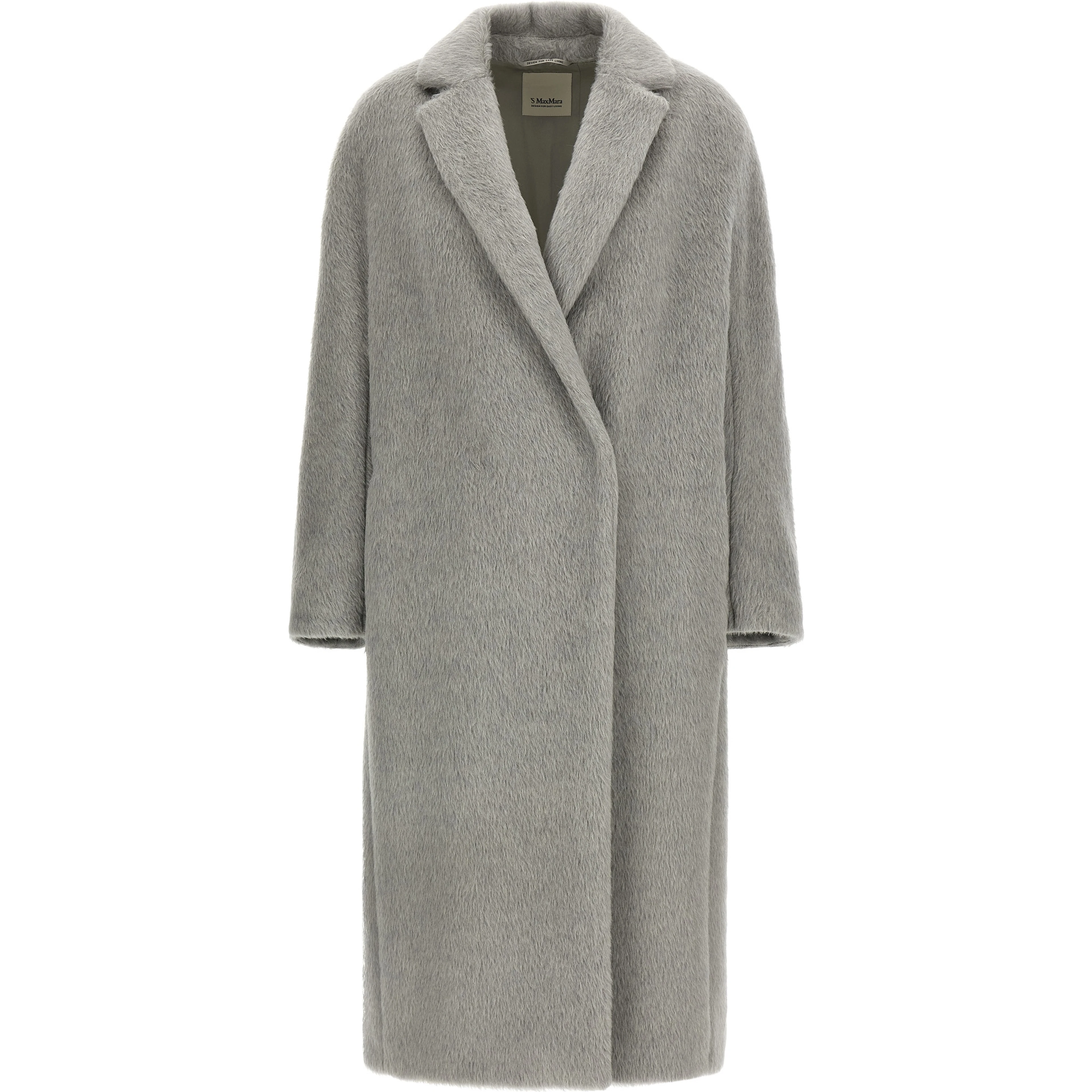 Gray Alpaca Leather Coat