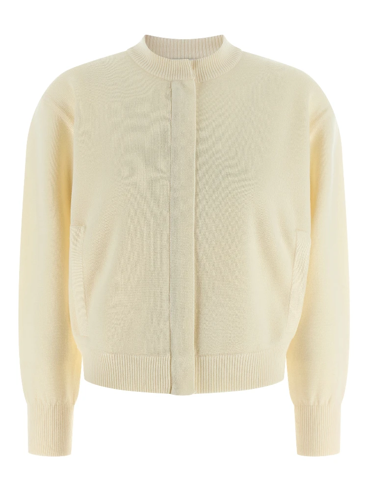 White Virgin Wool Cardigan