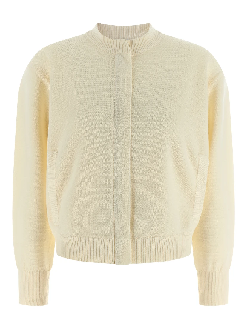 White Virgin Wool Cardigan