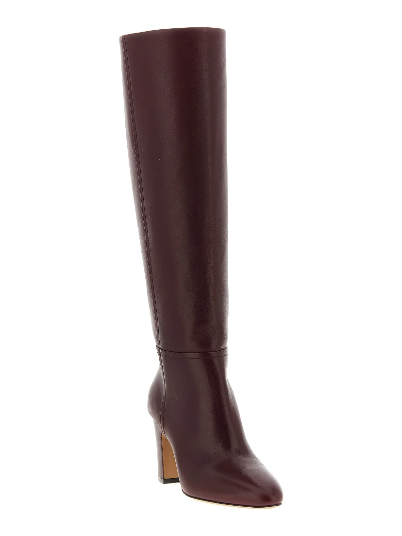 Bordeaux Leather Over The Knee