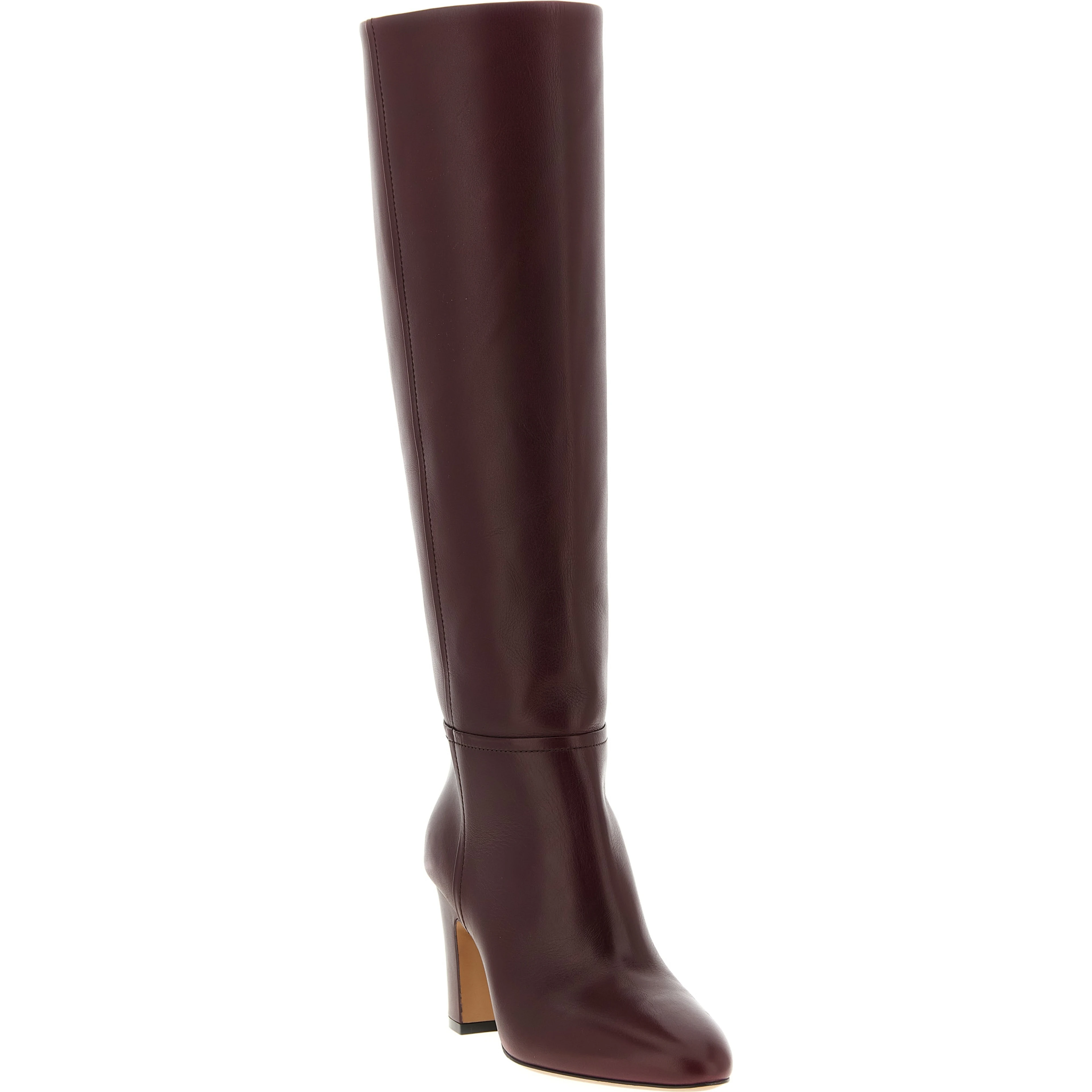 Bordeaux Leather Over The Knee