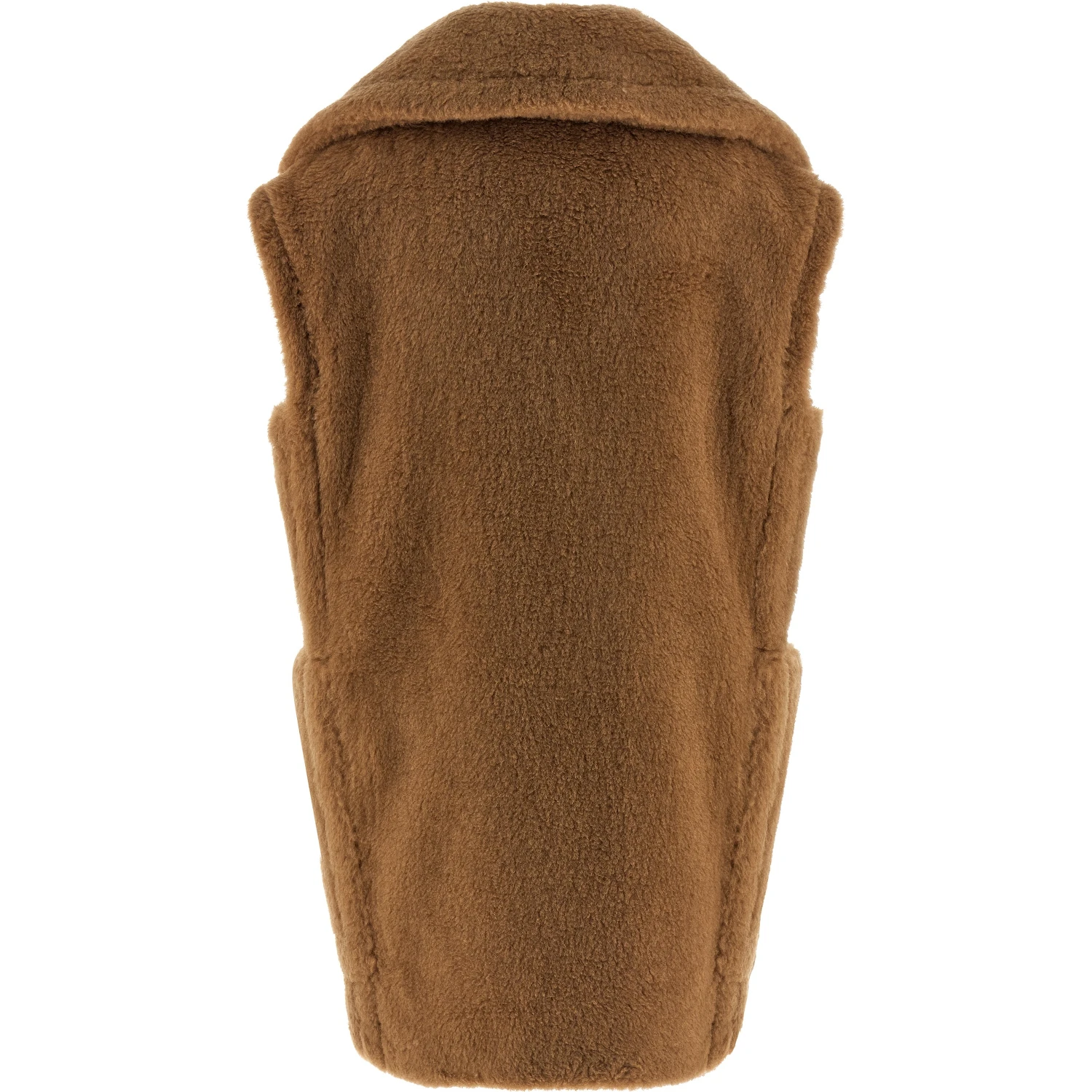 Beige Wool Sleeveless Jacket