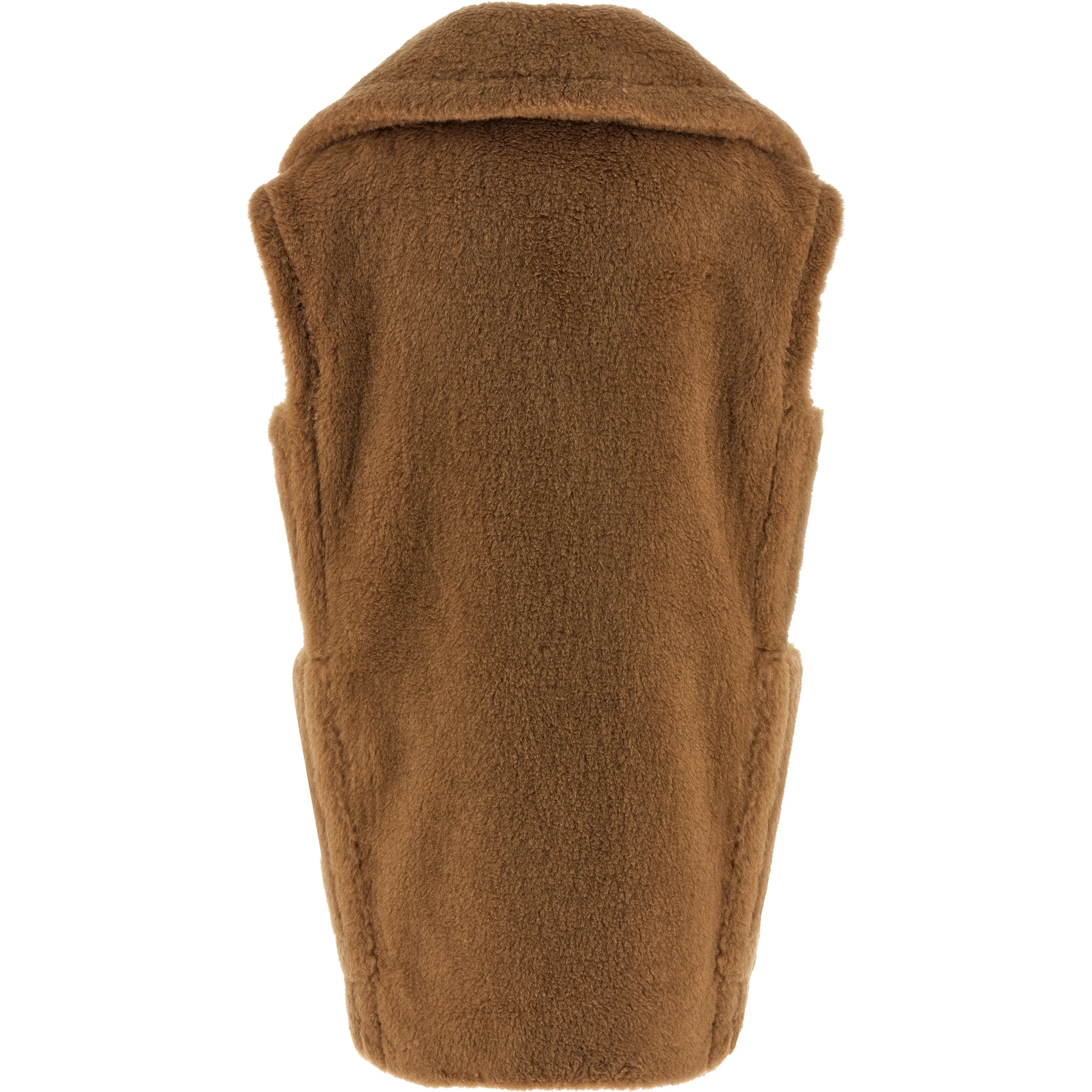 Beige Wool Sleeveless Jacket