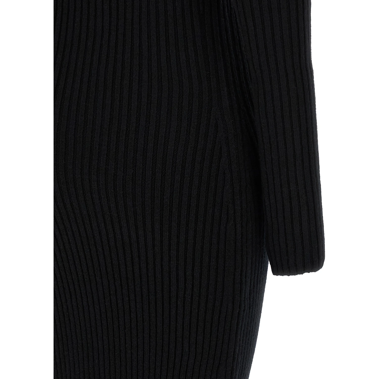 Black Wool Long Dress