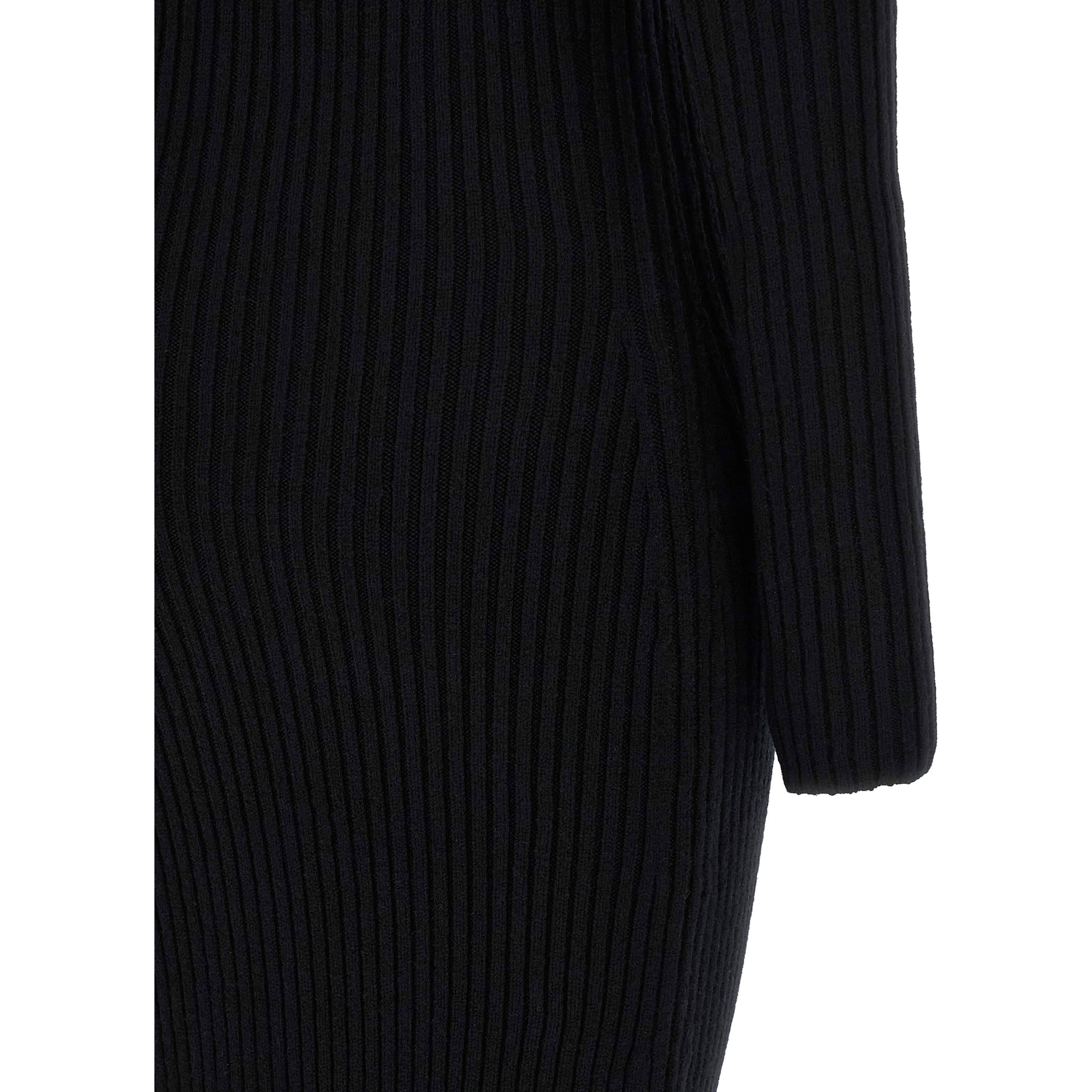 Black Wool Long Dress