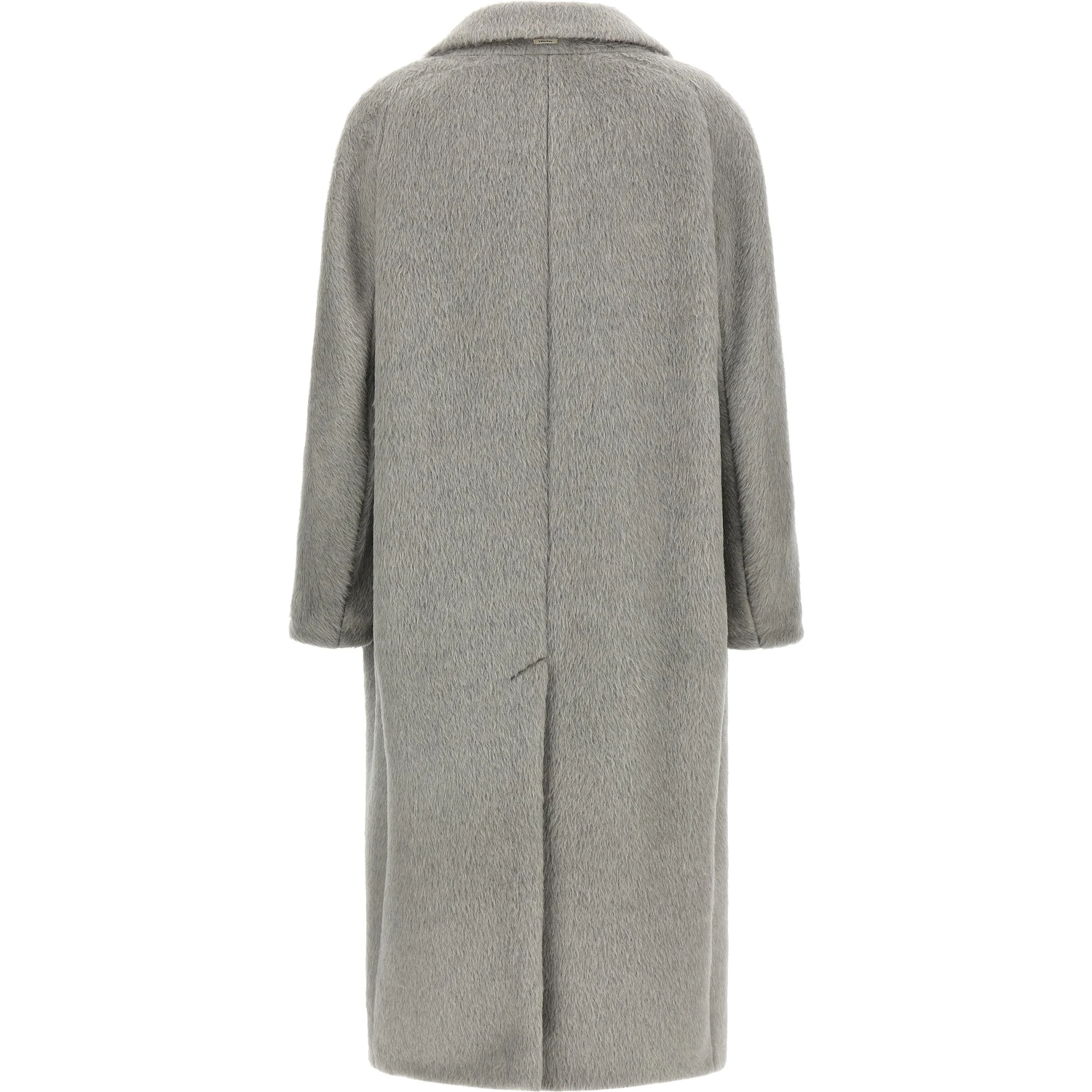 Gray Alpaca Leather Coat