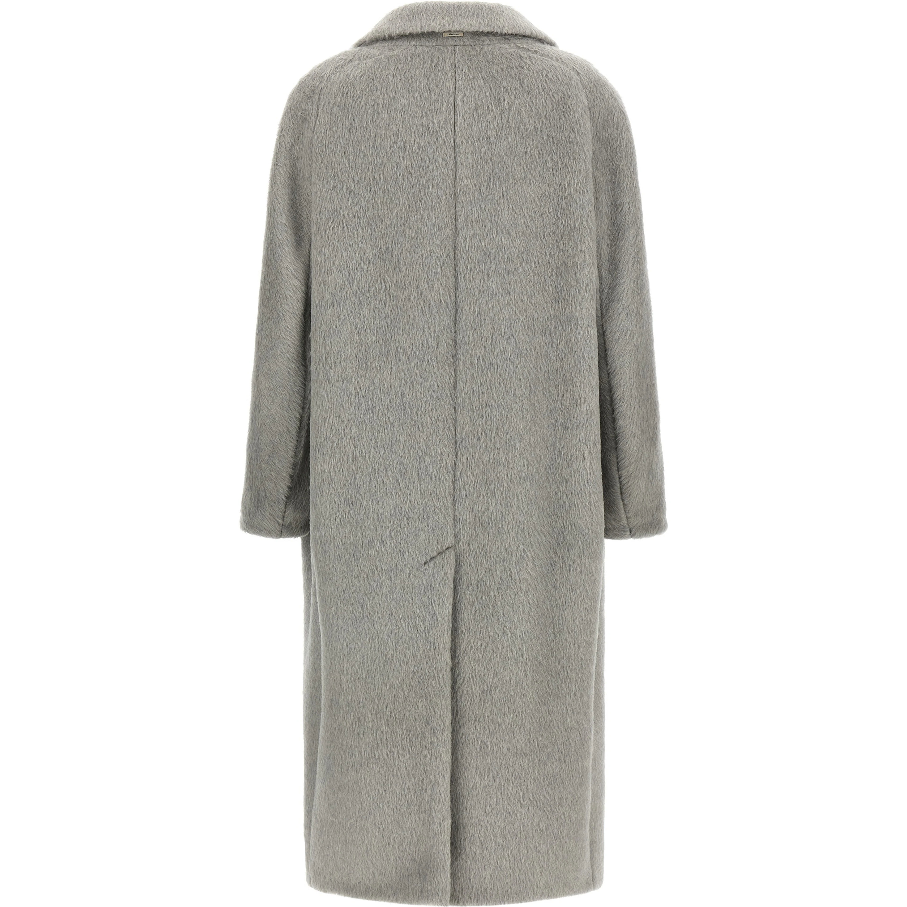 Gray Alpaca Leather Coat