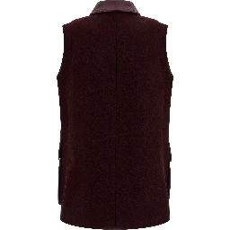 Bordeaux Virgin Wool Sleeveless Jacket