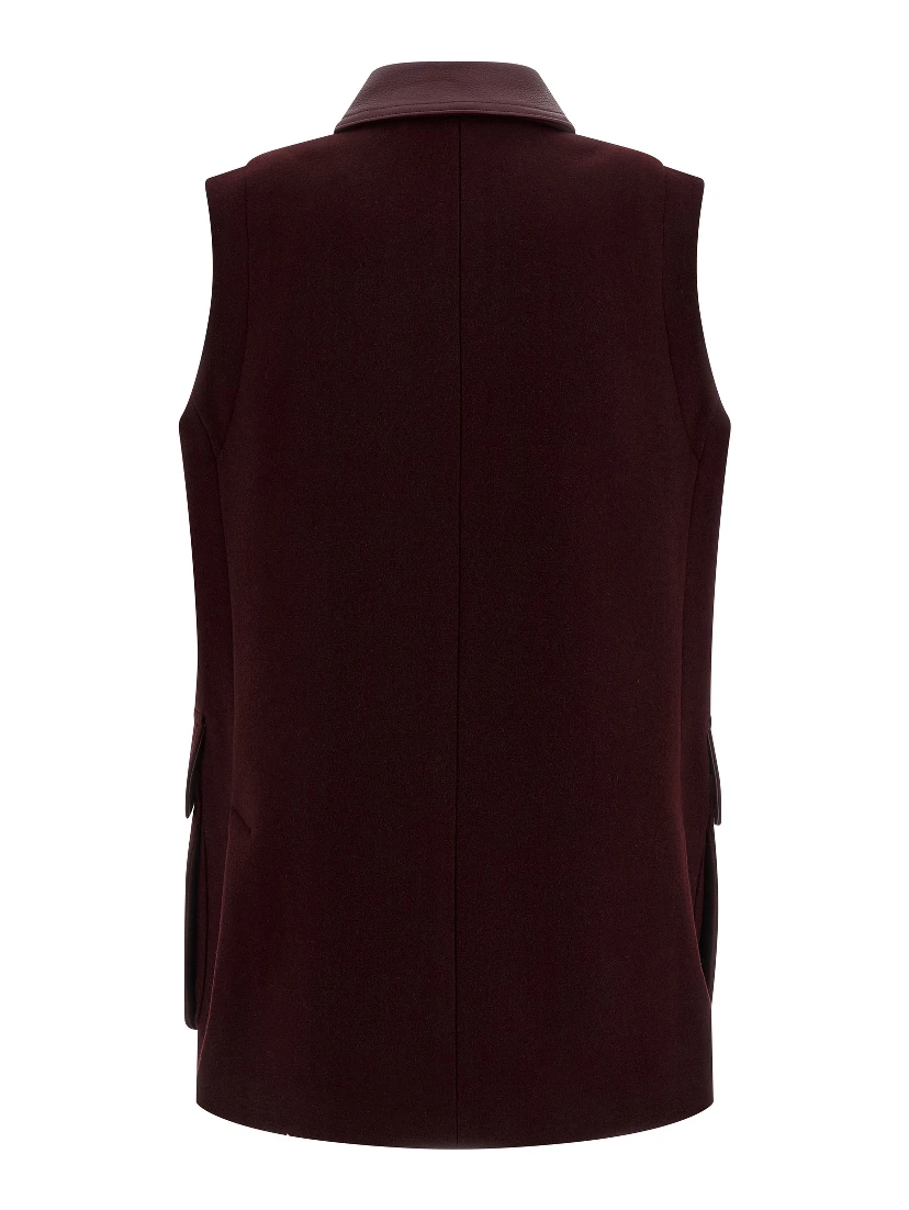 Bordeaux Virgin Wool Sleeveless Jacket