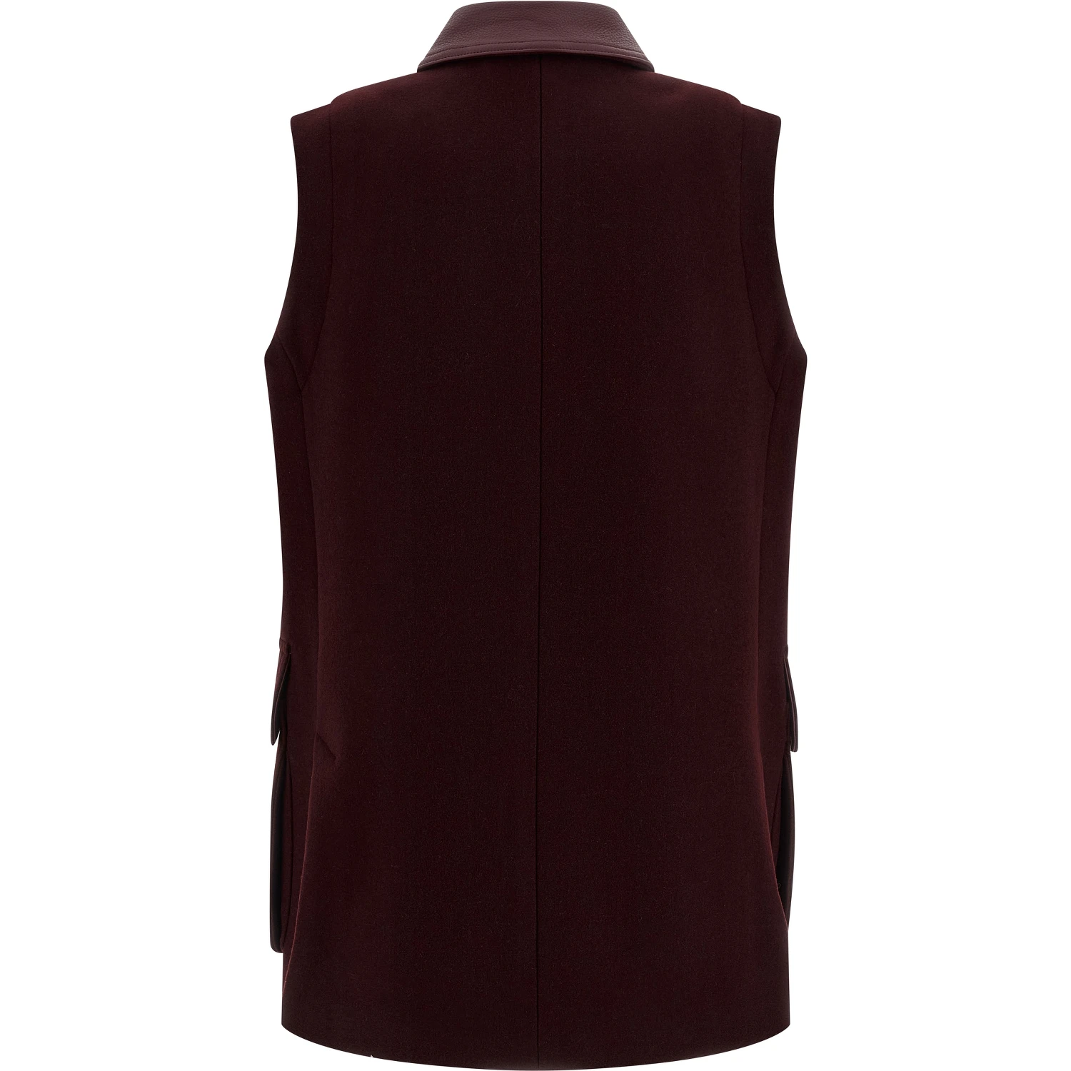 Bordeaux Virgin Wool Sleeveless Jacket