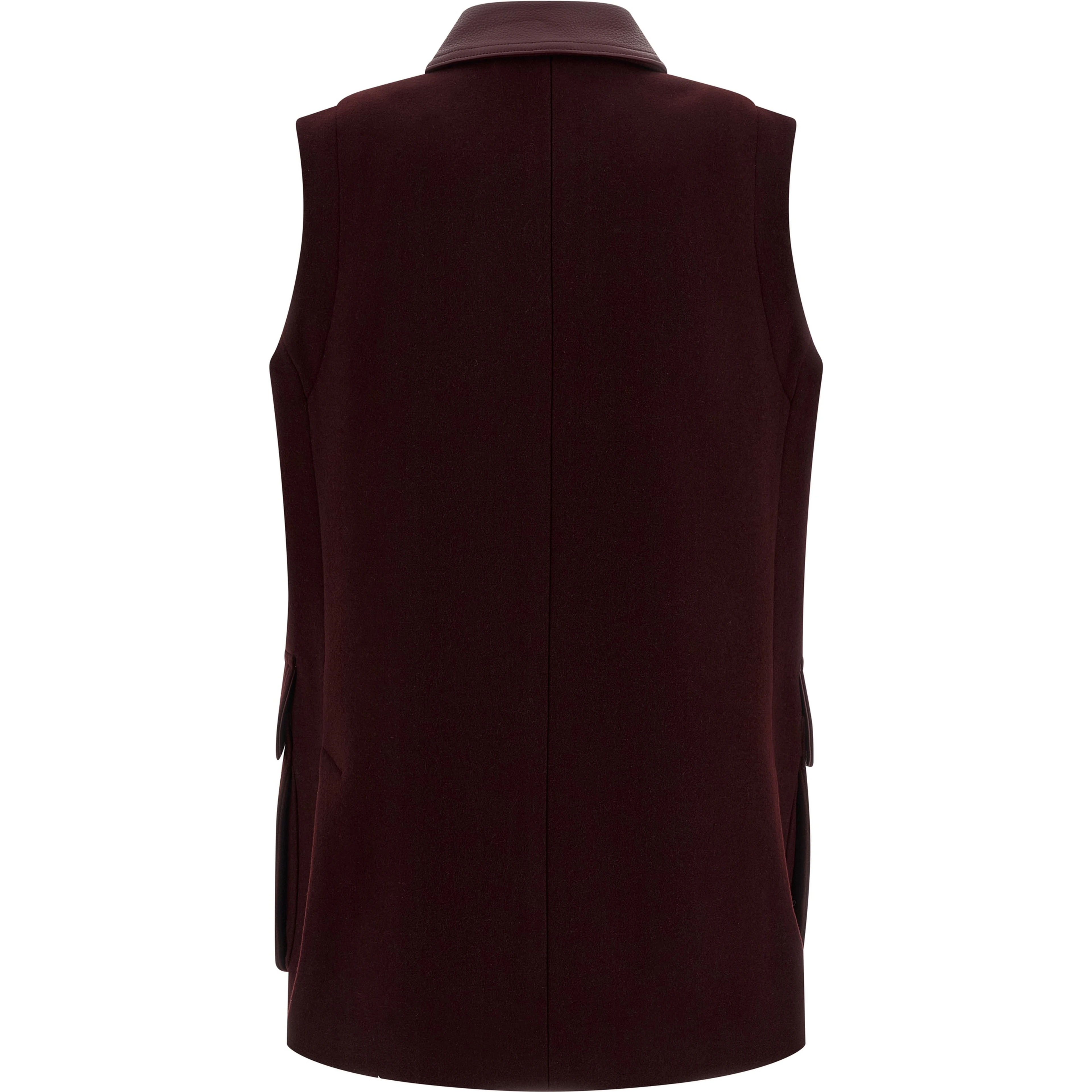 Bordeaux Virgin Wool Sleeveless Jacket