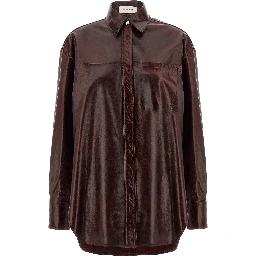 Bordeaux Lamb Leather Blouse