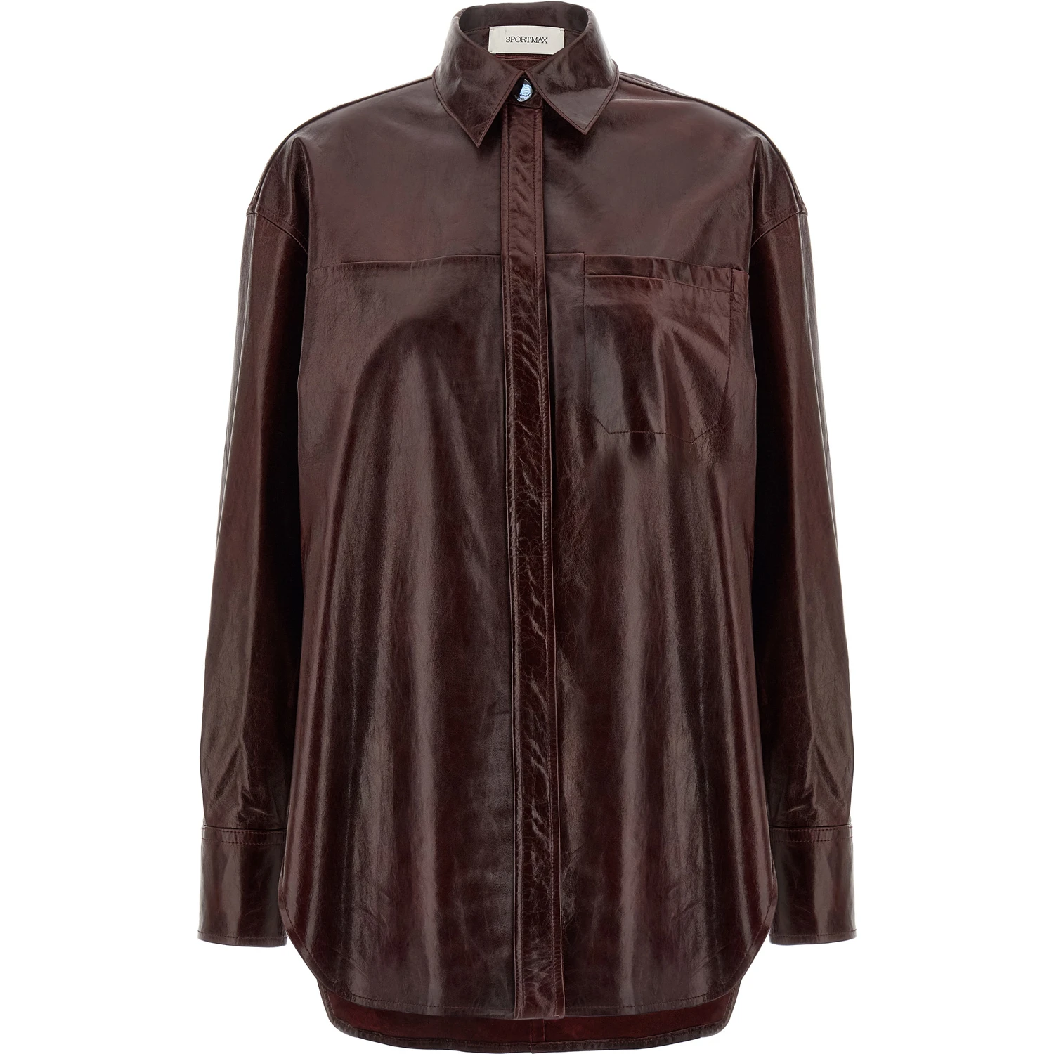 Bordeaux Lamb Leather Blouse