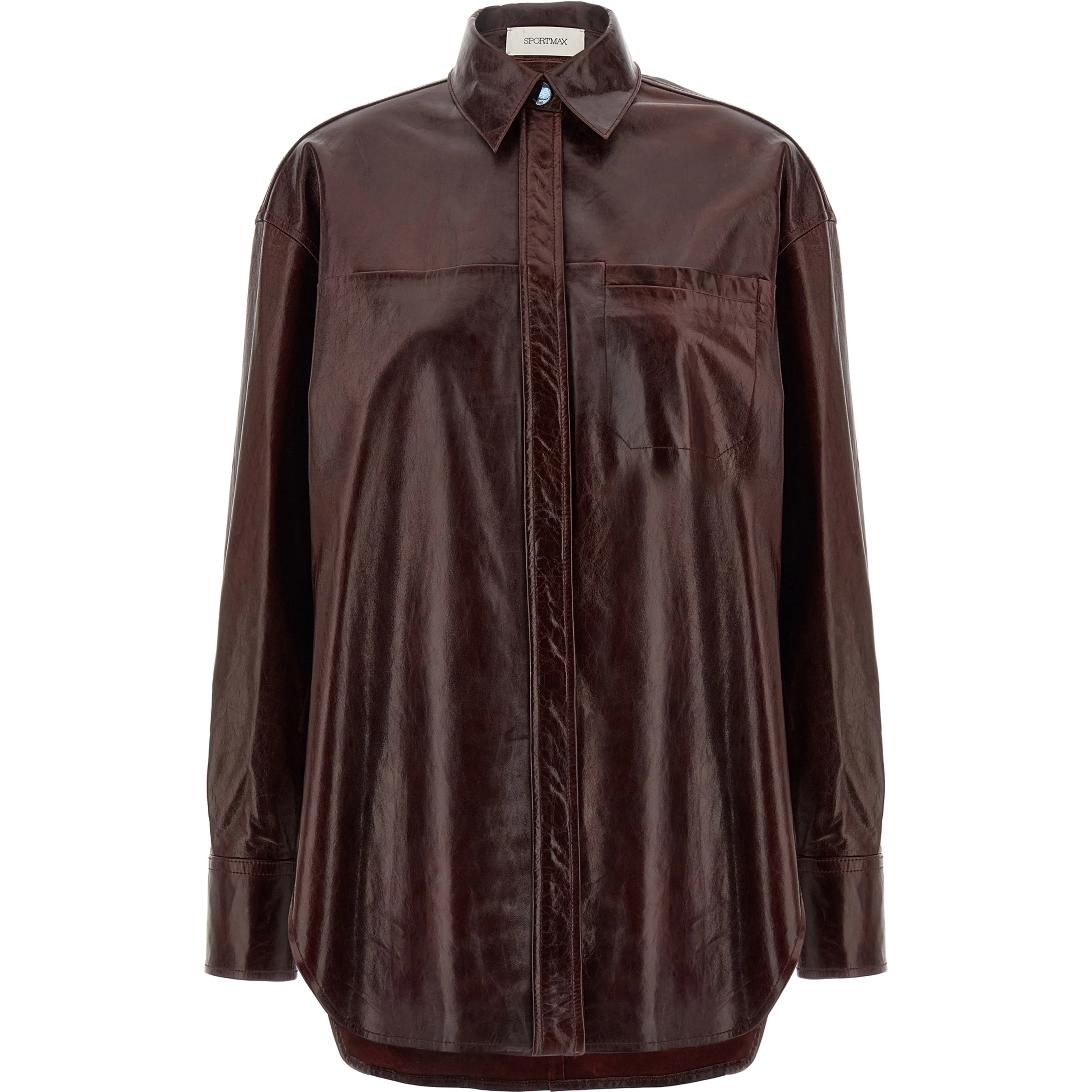 Bordeaux Lamb Leather Blouse