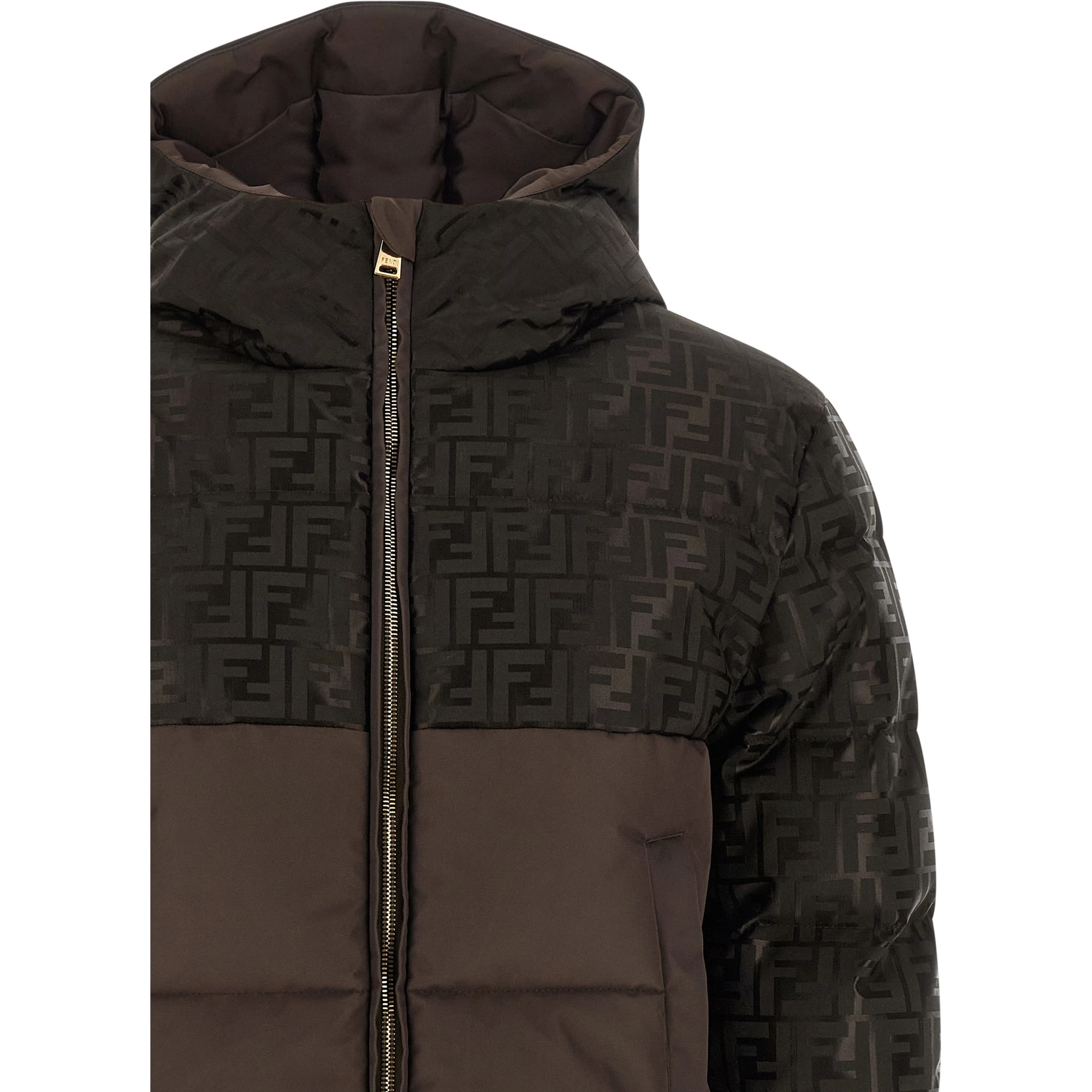 Brown Cotton Full-Length Jacket