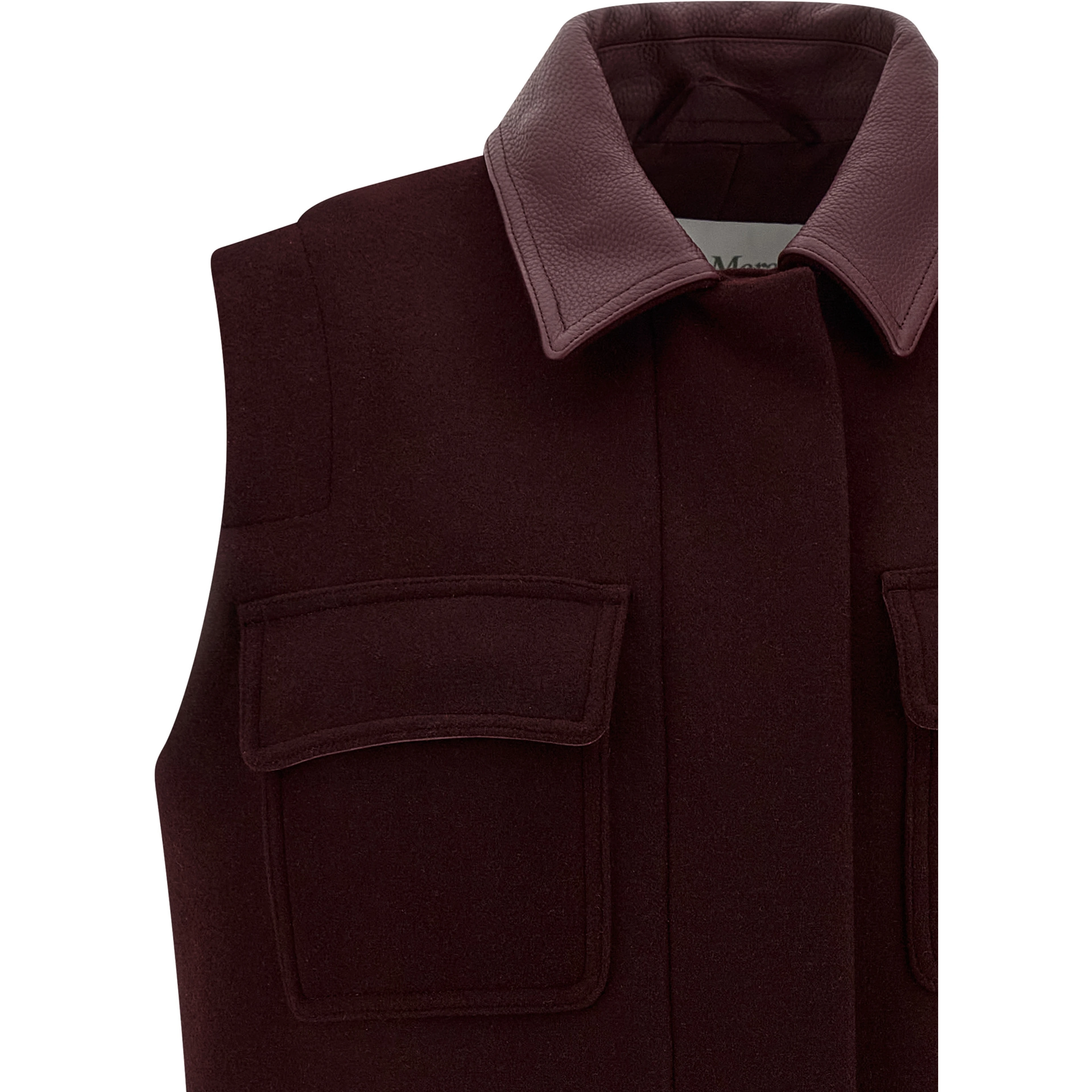 Bordeaux Virgin Wool Sleeveless Jacket