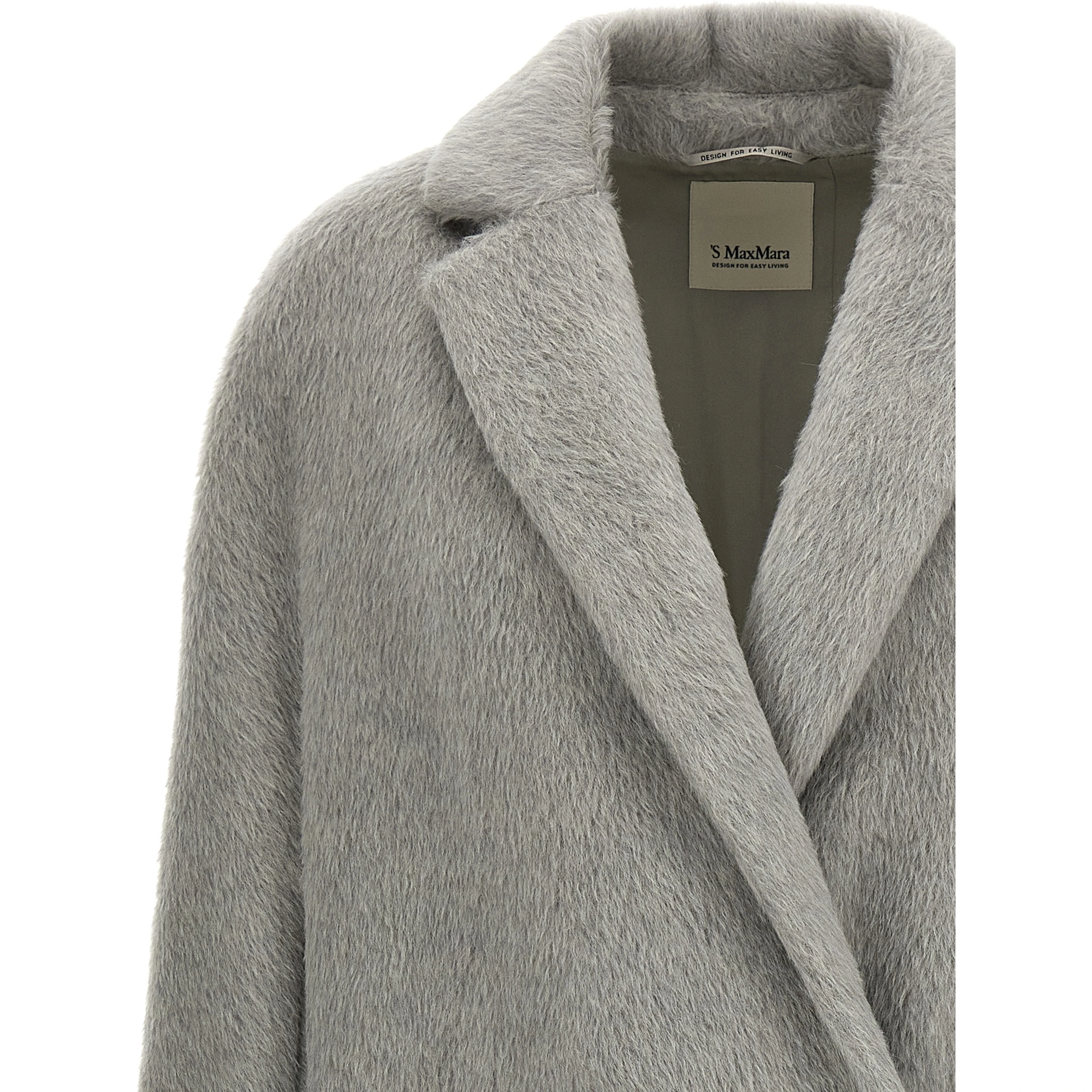 Gray Alpaca Leather Coat