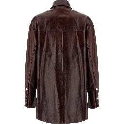 Bordeaux Lamb Leather Blouse