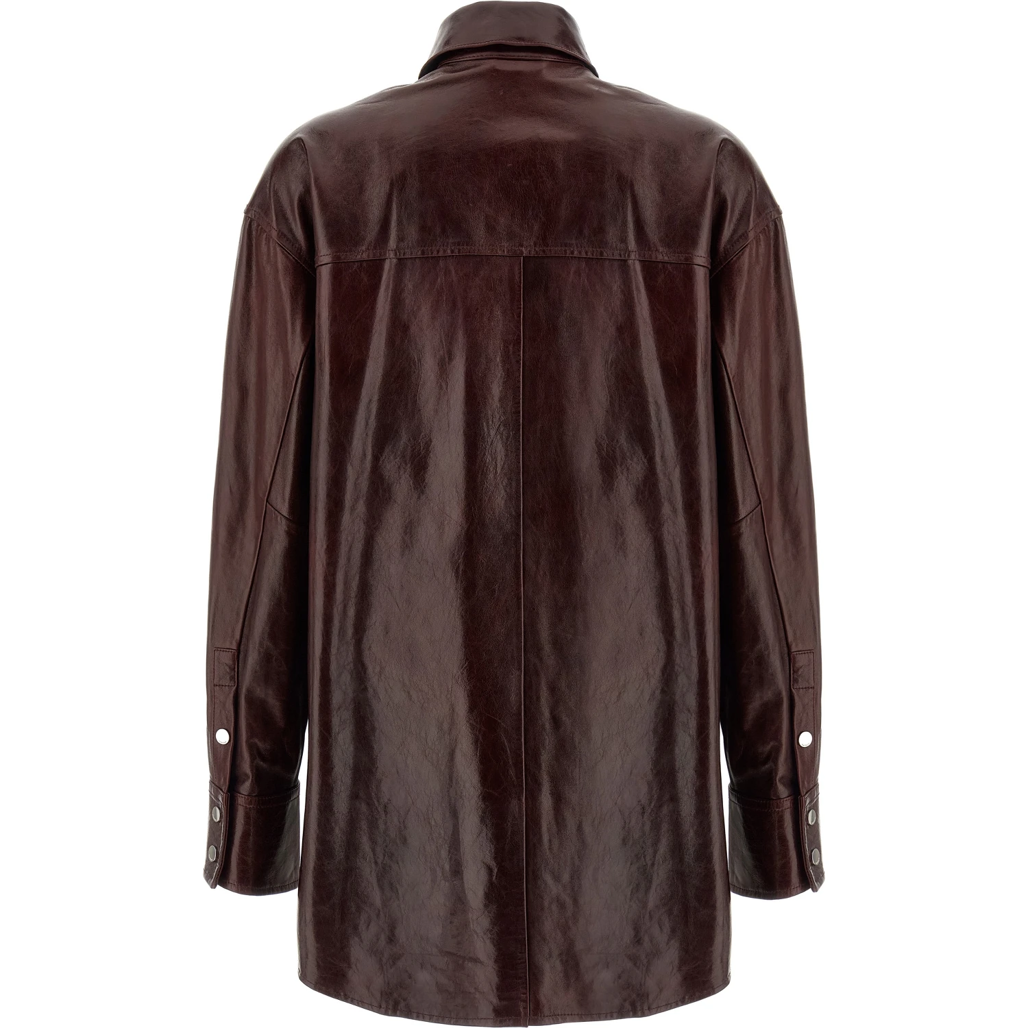 Bordeaux Lamb Leather Blouse