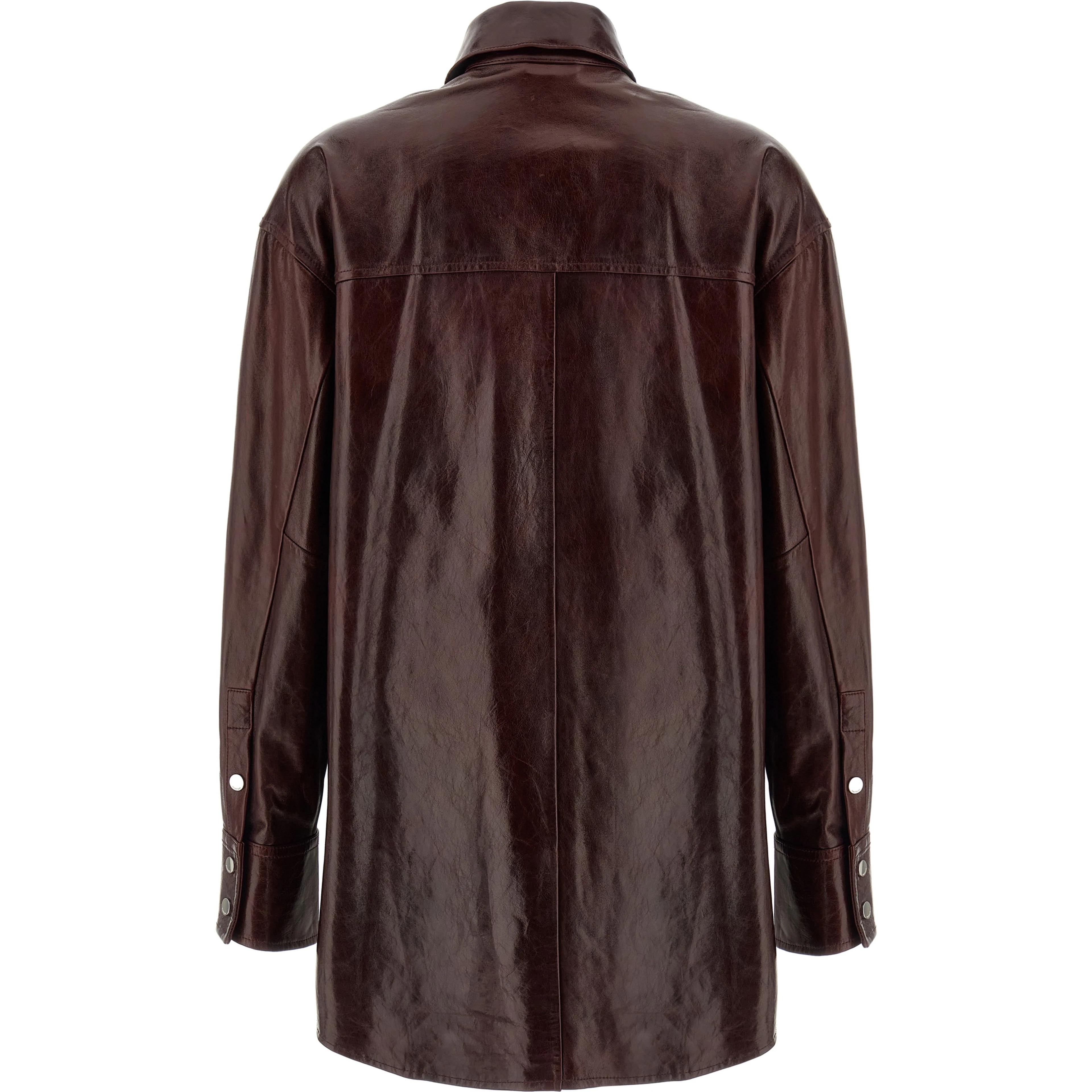 Bordeaux Lamb Leather Blouse