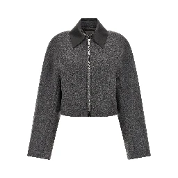 Gray Virgin Wool Full-Length Jacket