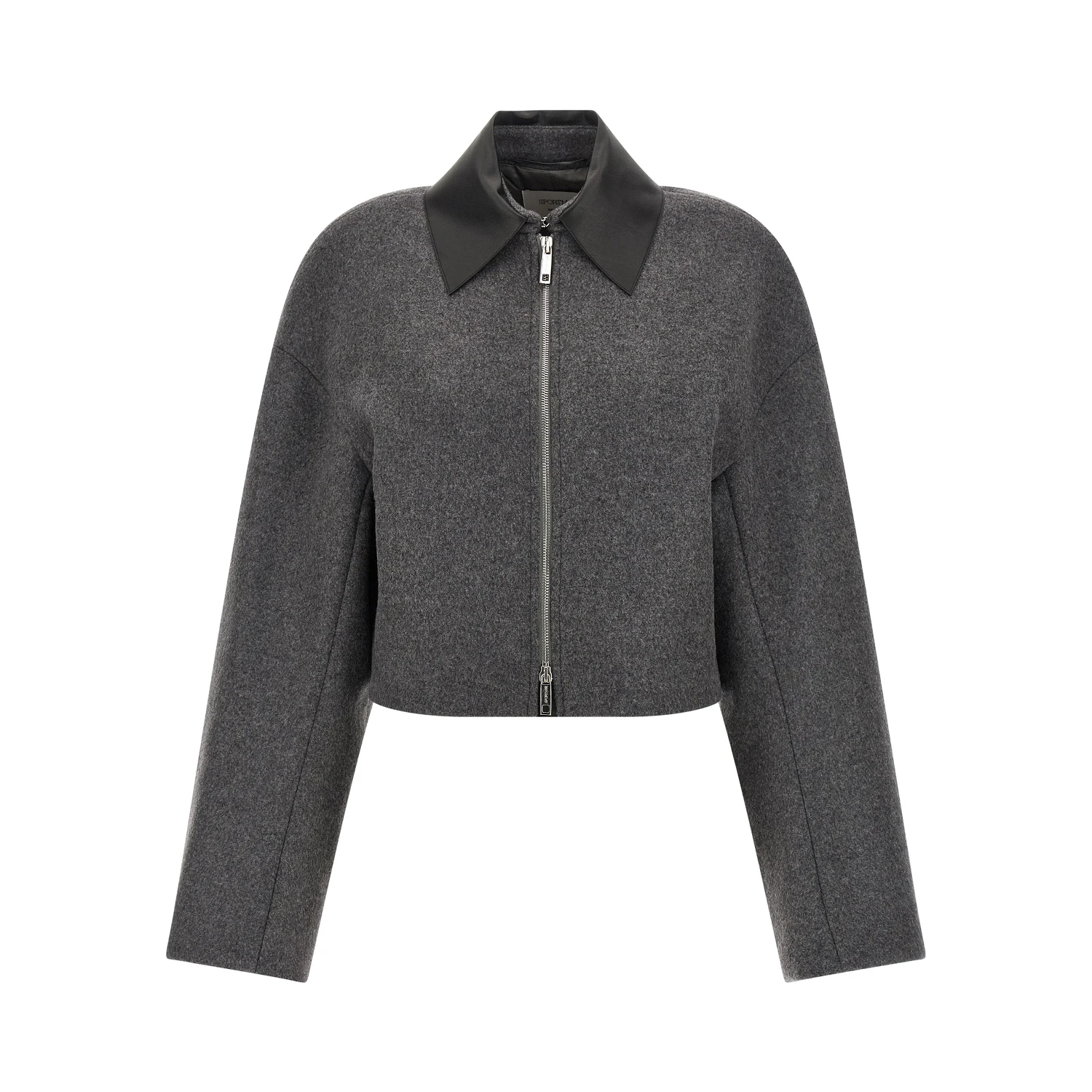 Gray Virgin Wool Full-Length Jacket