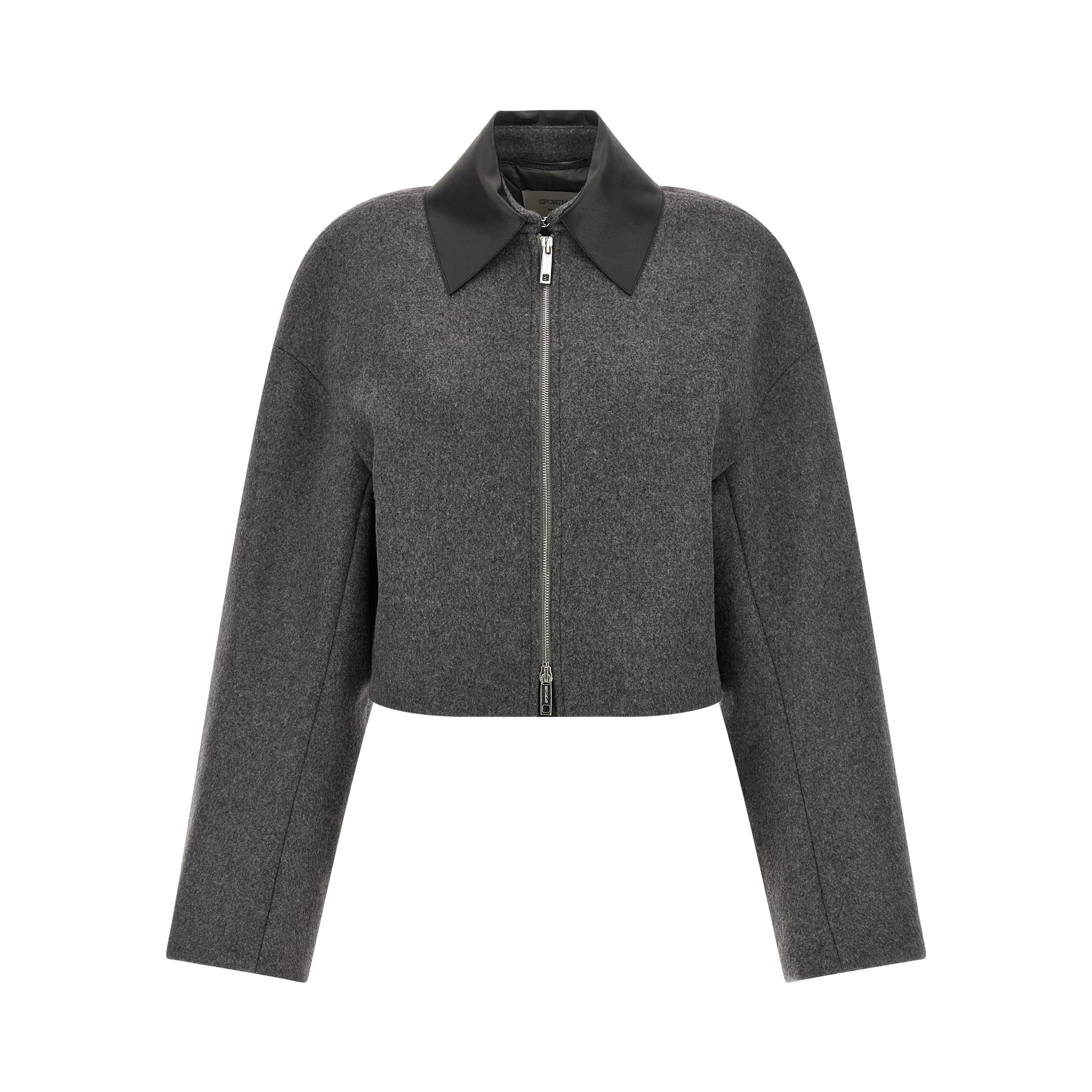 Gray Virgin Wool Full-Length Jacket