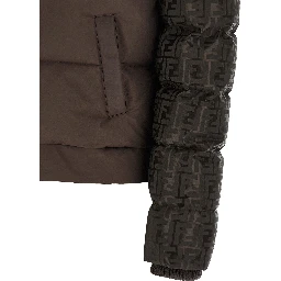 Brown Cotton Full-Length Jacket