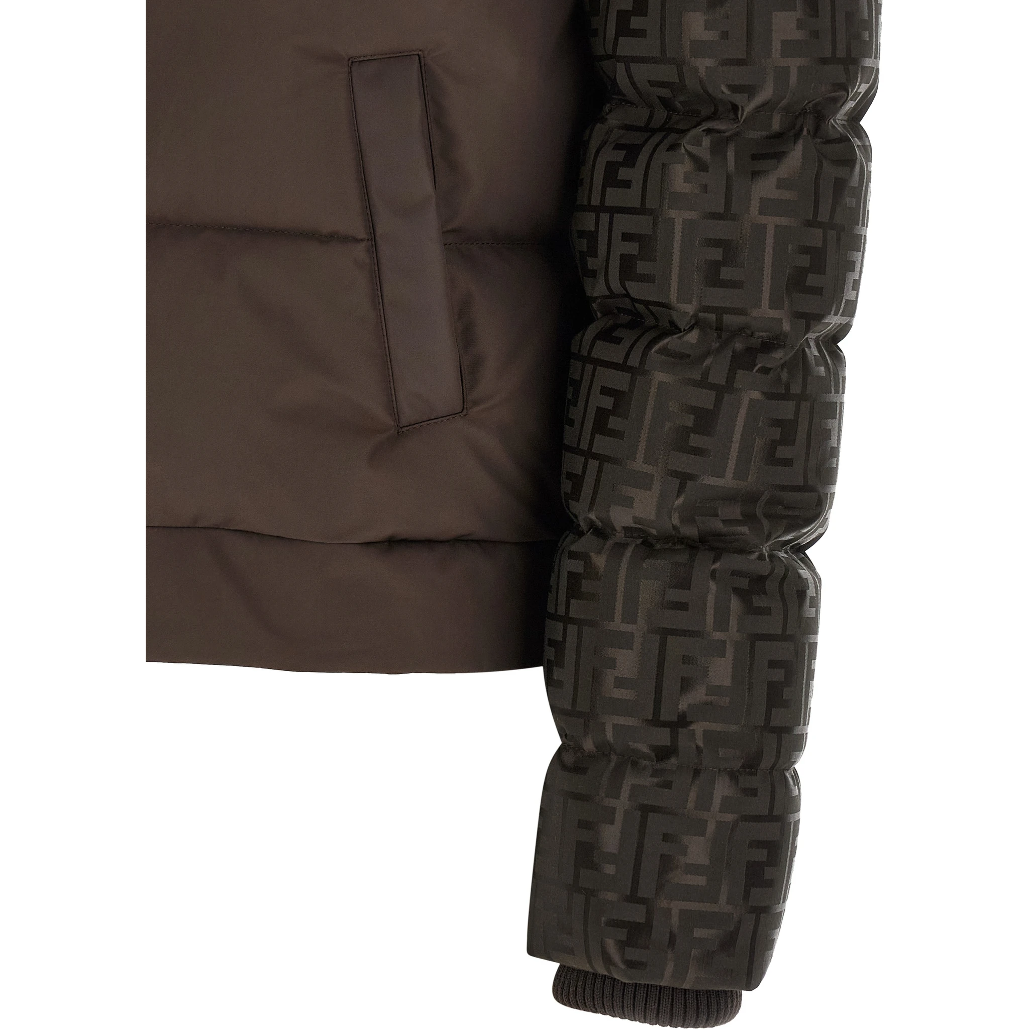 Brown Cotton Full-Length Jacket