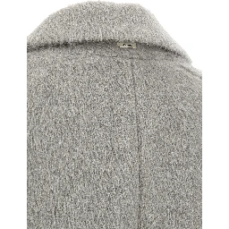 Gray Alpaca Leather Coat