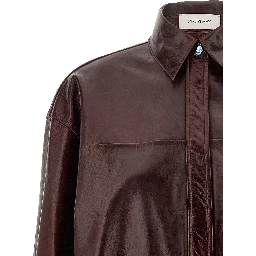 Bordeaux Lamb Leather Blouse