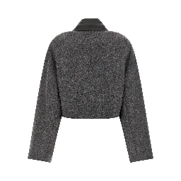 Gray Virgin Wool Full-Length Jacket