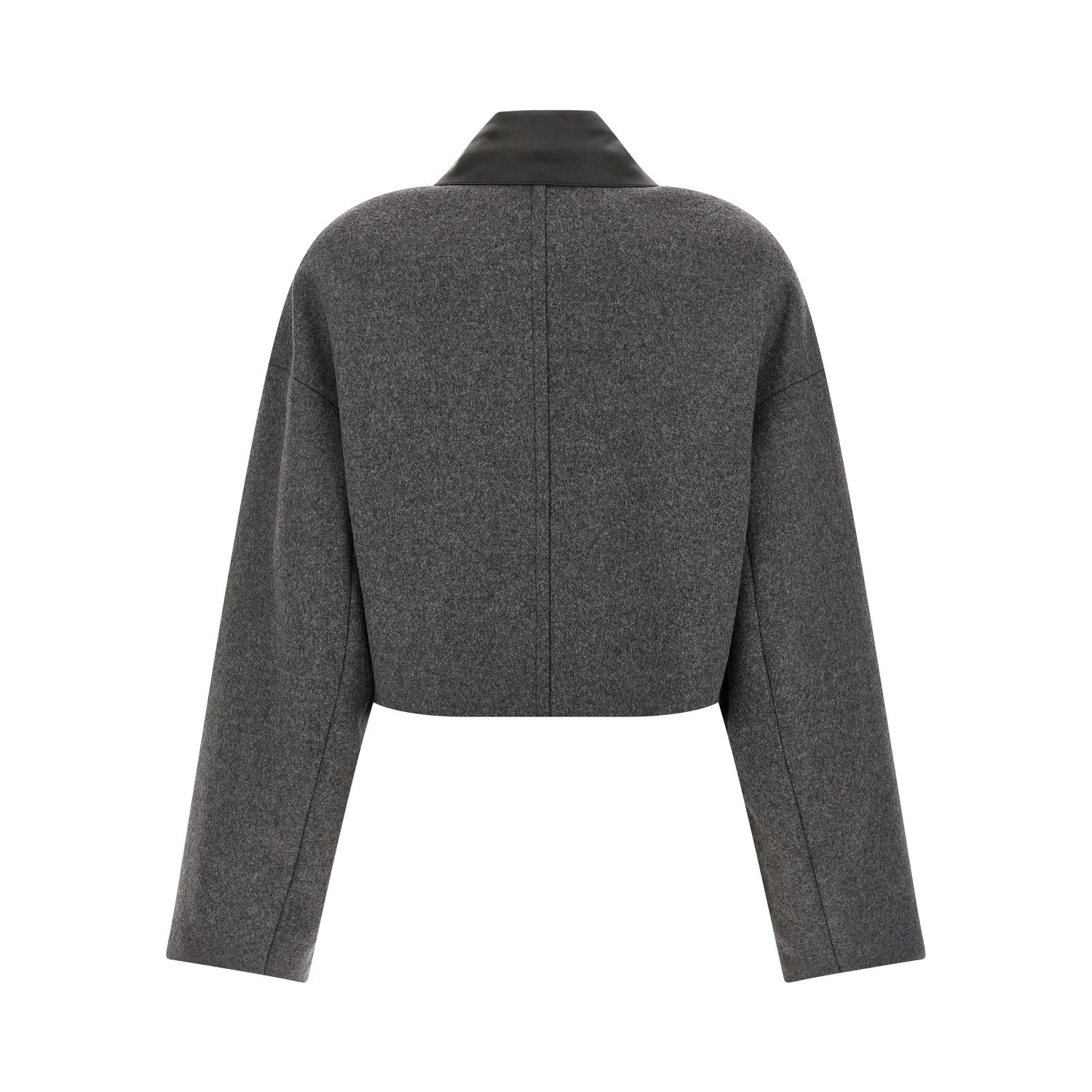 Gray Virgin Wool Full-Length Jacket