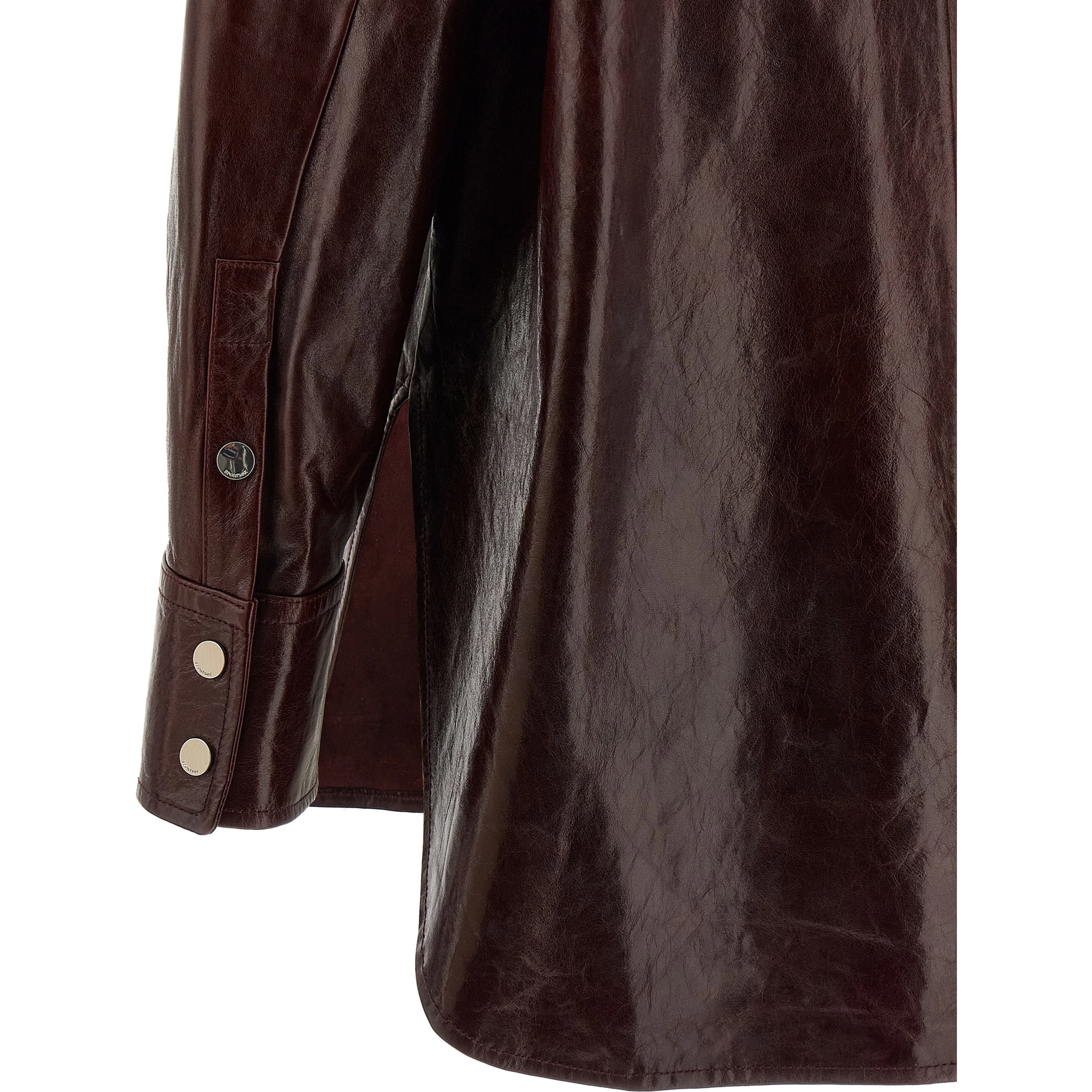 Bordeaux Lamb Leather Blouse