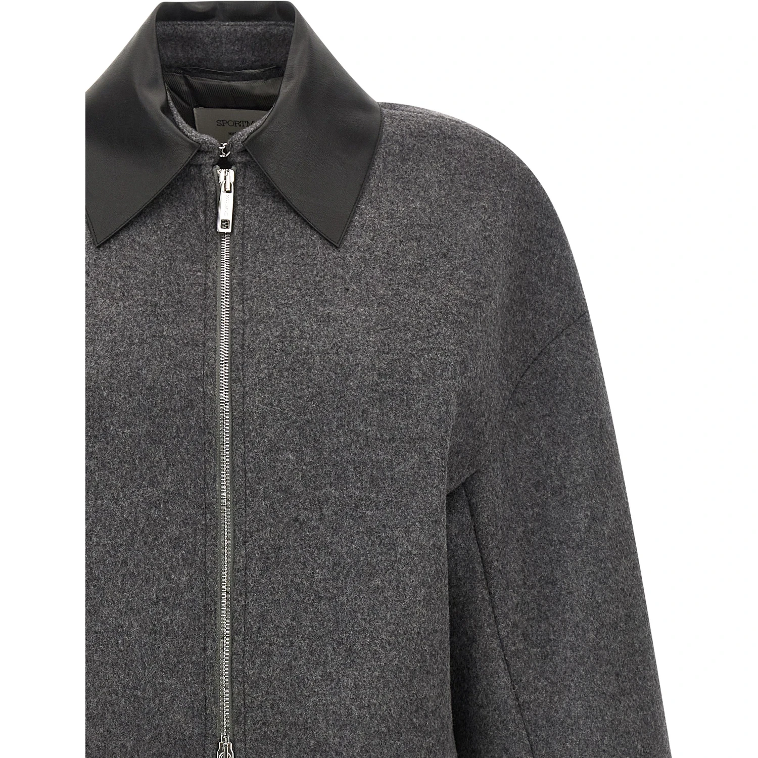 Gray Virgin Wool Full-Length Jacket