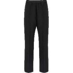Black Virgin Wool Casual Pants