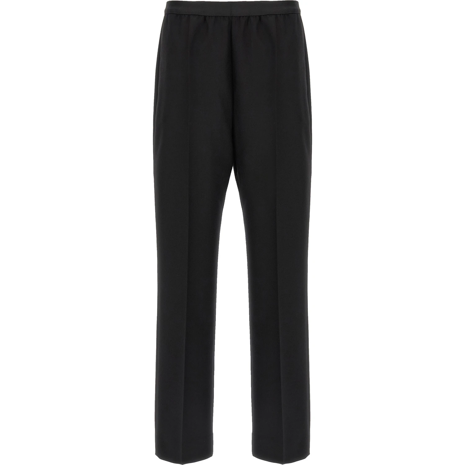 Black Virgin Wool Casual Pants