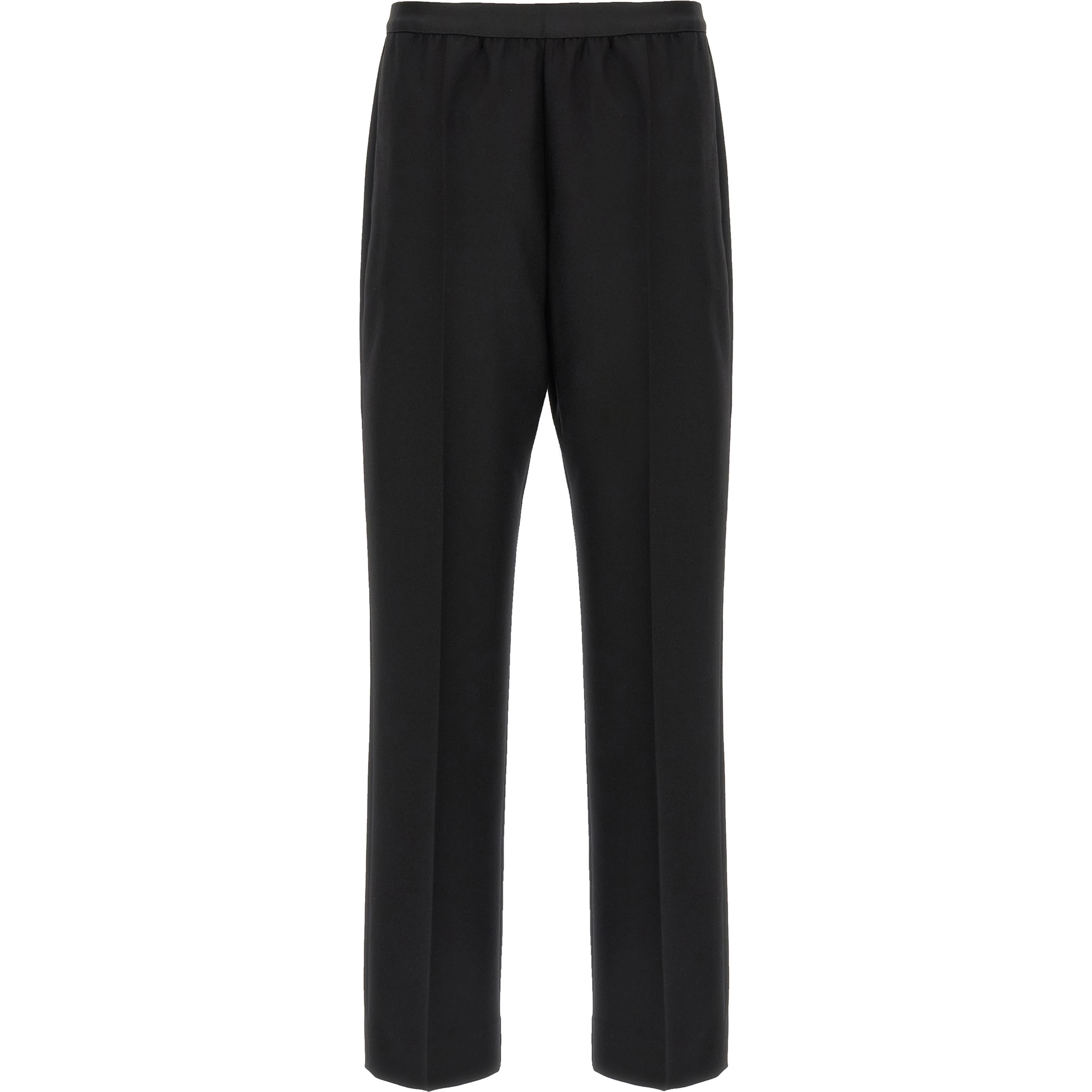 Black Virgin Wool Casual Pants