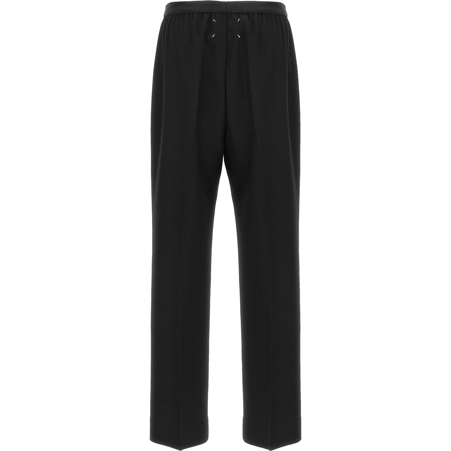 Black Virgin Wool Casual Pants