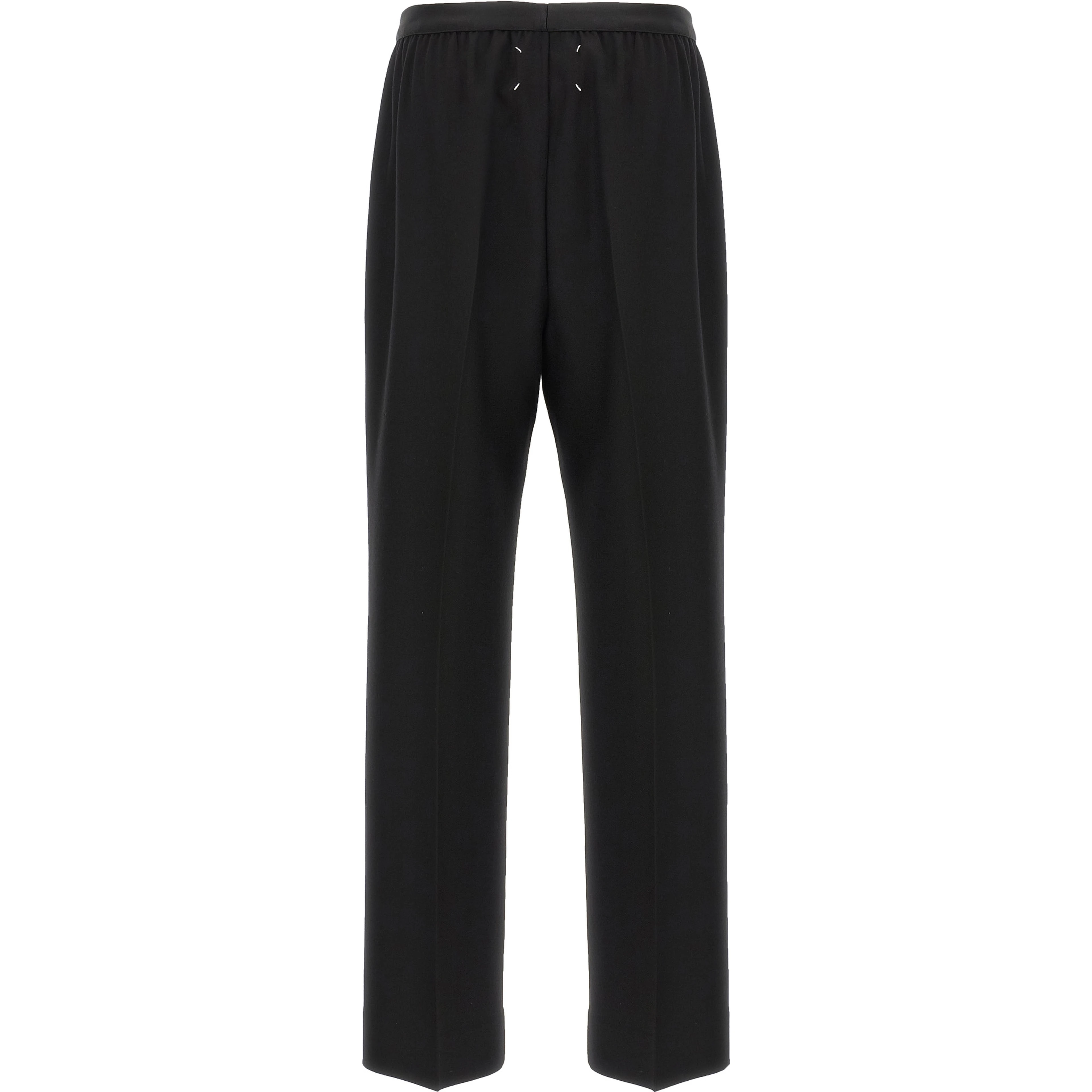 Black Virgin Wool Casual Pants