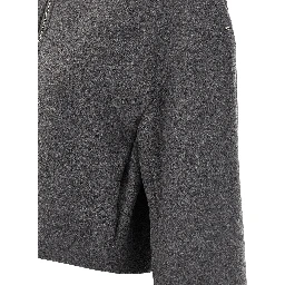 Gray Virgin Wool Full-Length Jacket