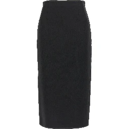 Black Viscose Midi Skirt