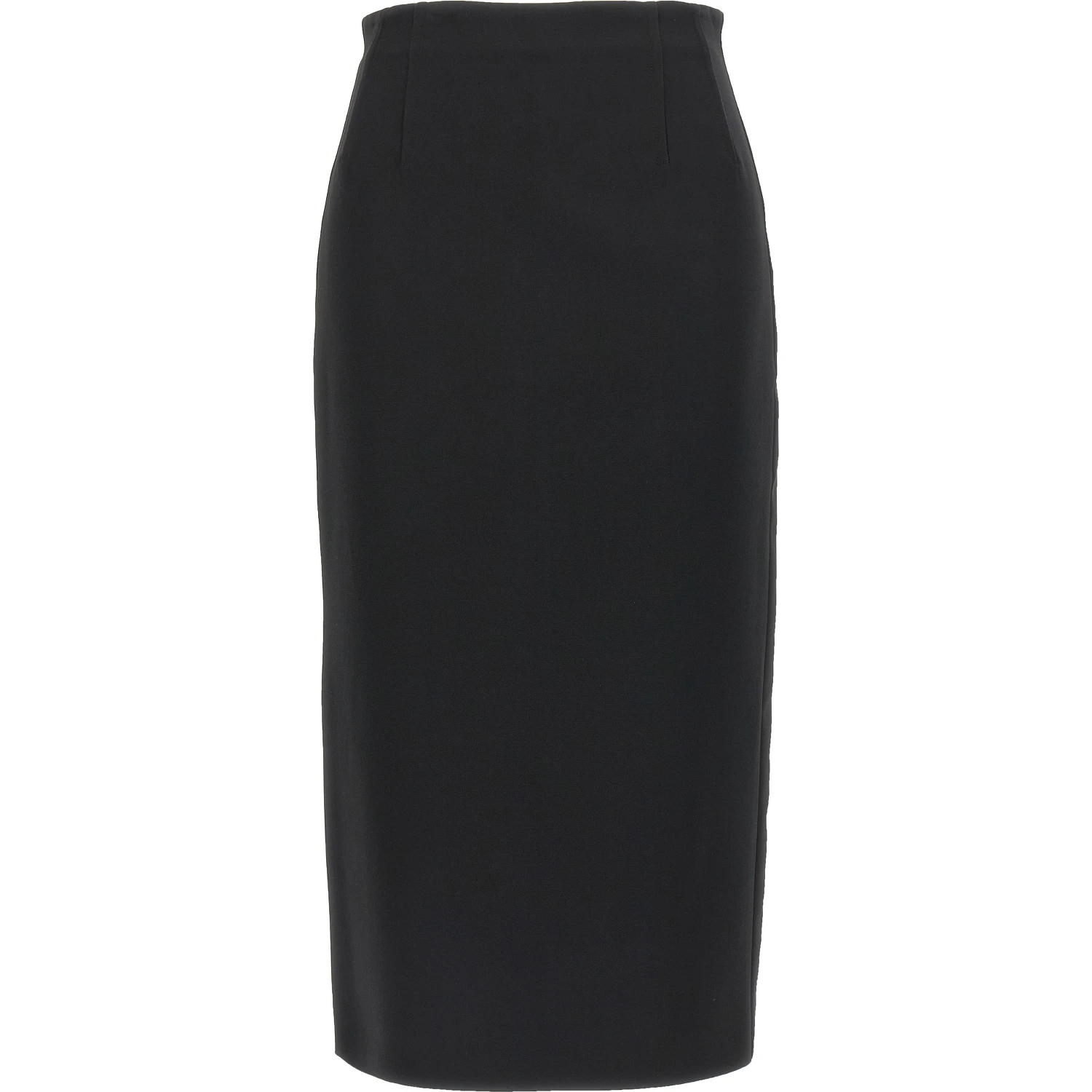 Black Viscose Midi Skirt