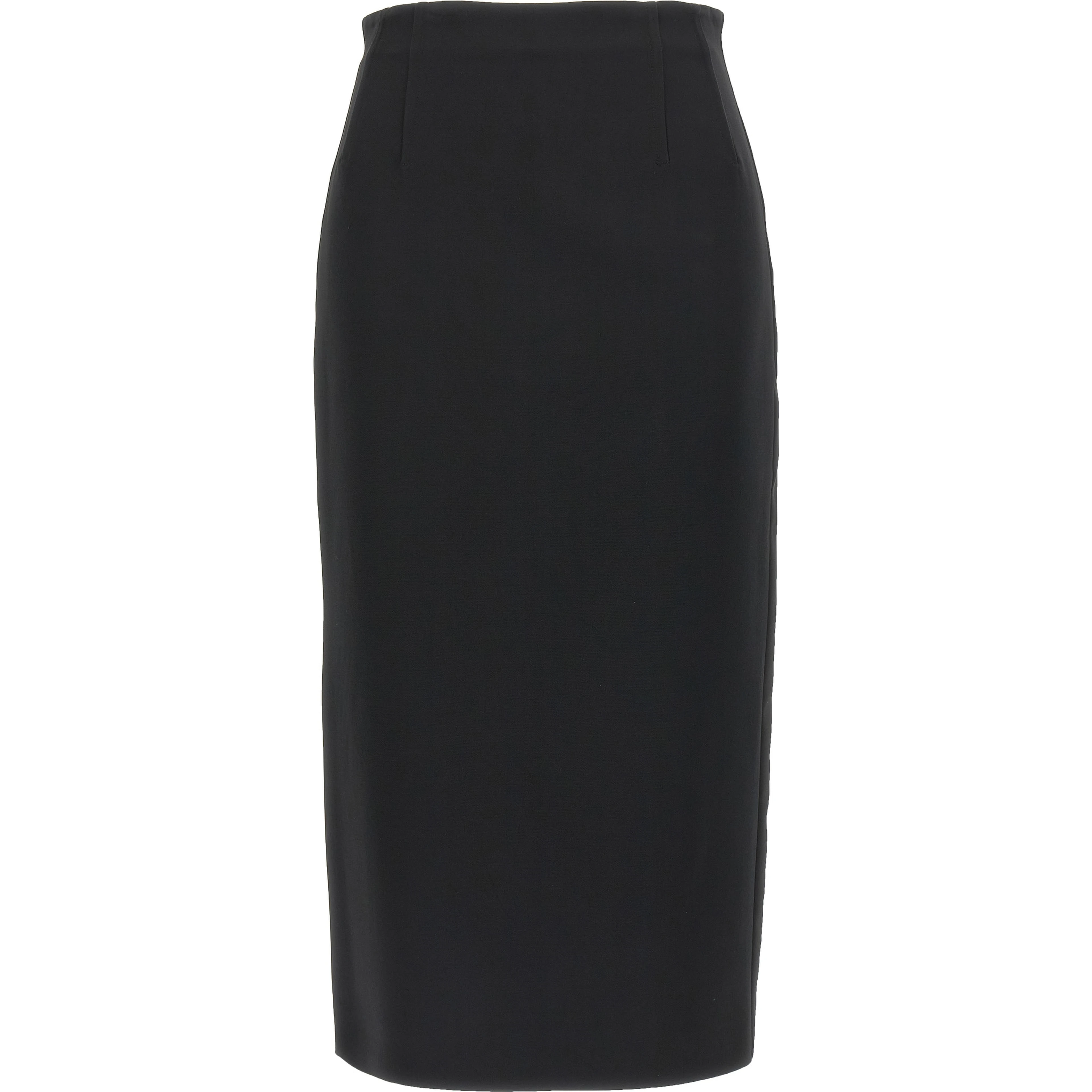 Black Viscose Midi Skirt