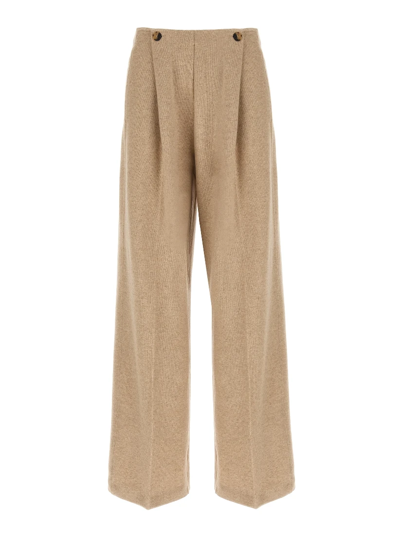 Beige Cashmere Casual Pants