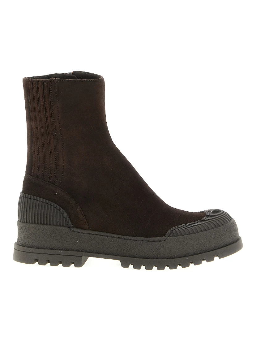 Brown Goatskin Ankle Boots