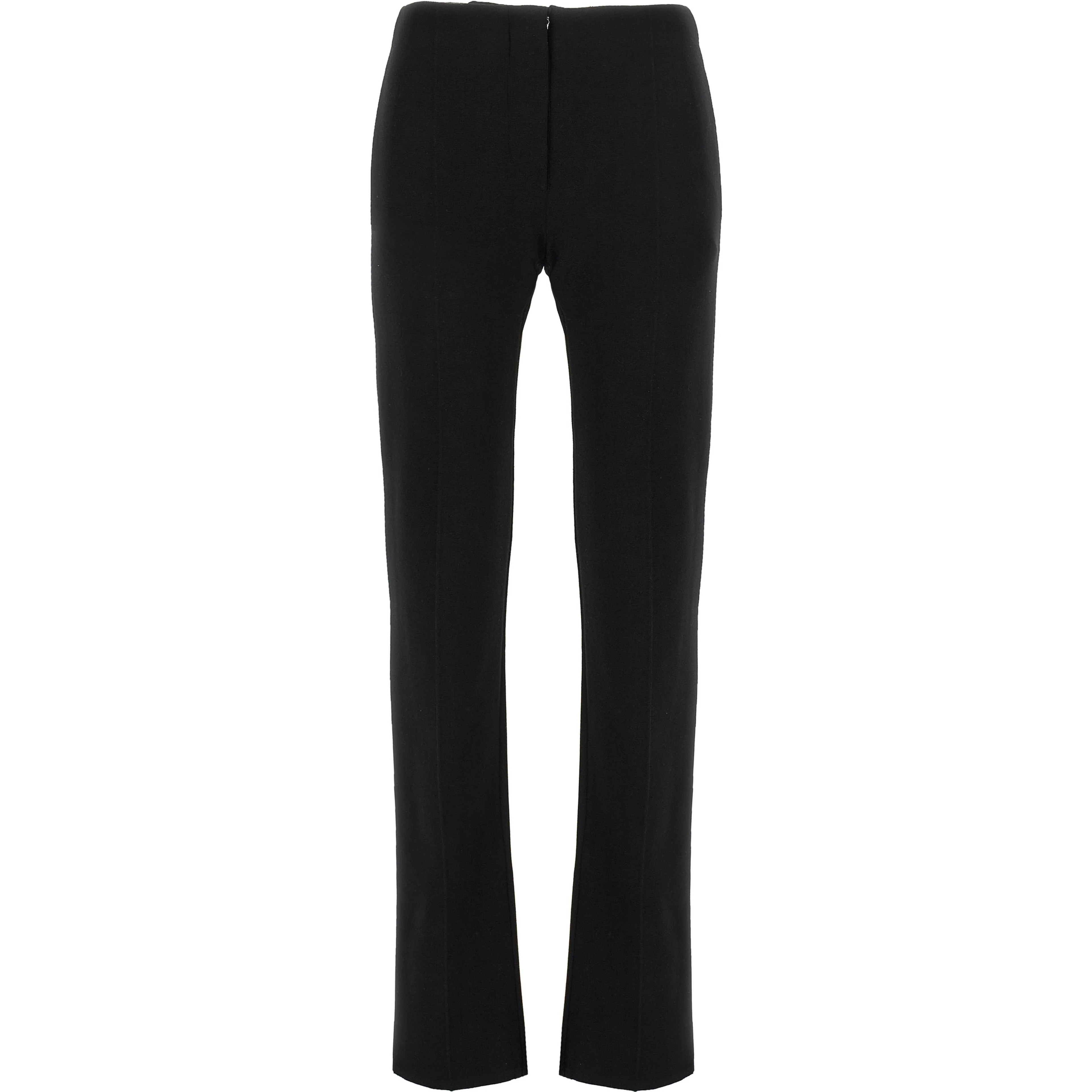 Black Viscose Casual Pants